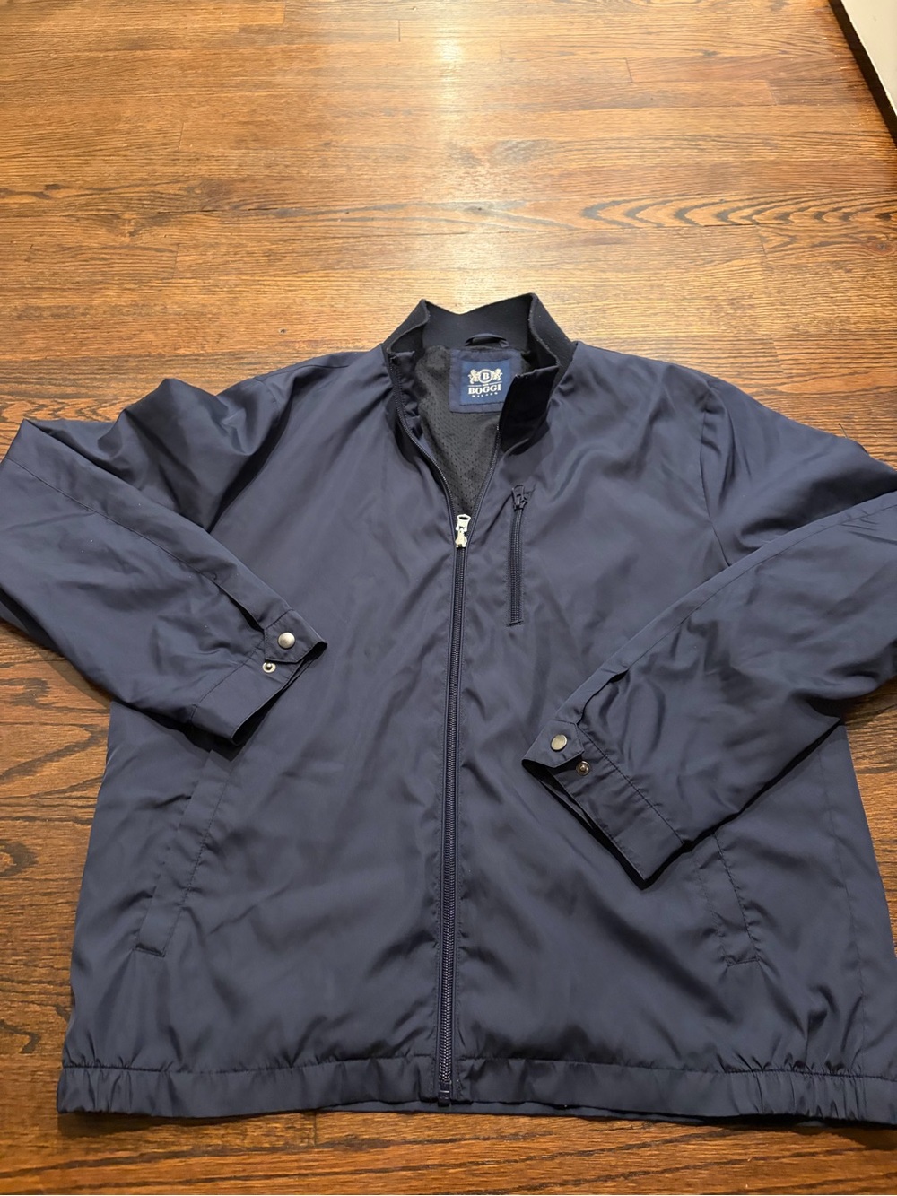 Boggi Milano Men's Dark Navy Zip-Front Windbreaker